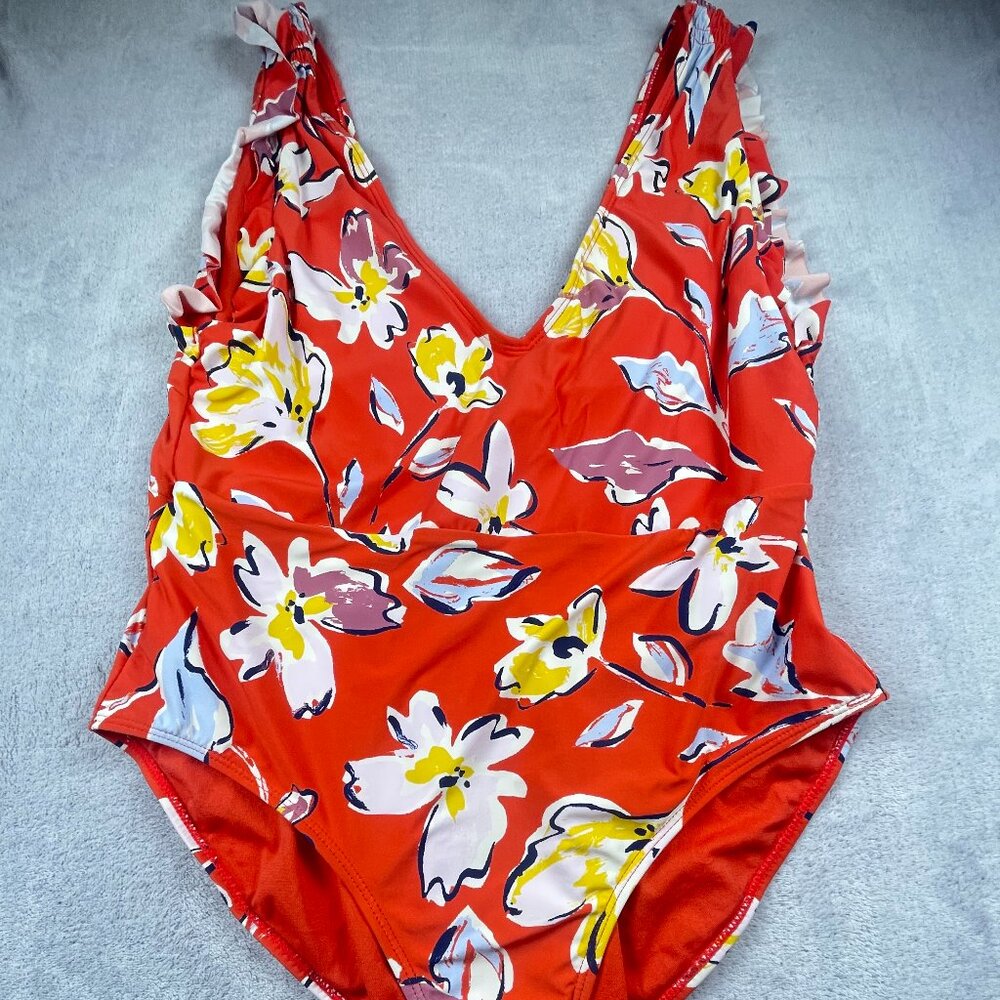 Catalina Women's Red and Orange Swimsuit-one-piece